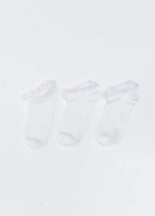 7-8 / 9-10 років нові фірмові дитячі шкарпетки білі дівчинці з мереживом lc waikiki вайкіки носки