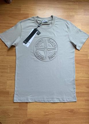 Мужская футболка- стон айленд серая / брендовая футболка stone island