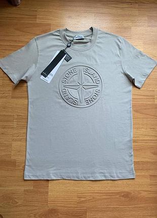 Чоловіча футболка стон айленд сіра / брендова футболка stone island