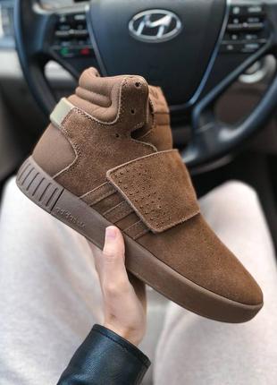 Чоловічі кросівки adidas tubular invader brown / smb