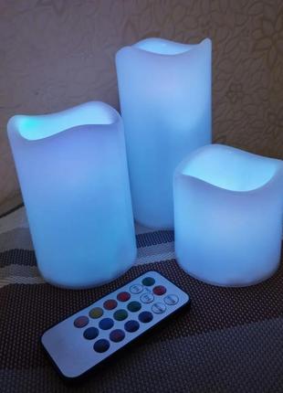 Світлодіодні led свічки набір 3шт🕯️+ пульт в комплекті2 фото