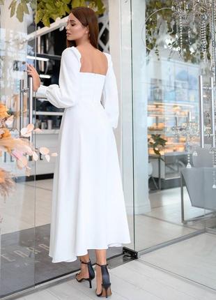 Топ🔝💥 свадебное белое платье, платье на роспись, весилку, загс, тканевое платье, белое в...