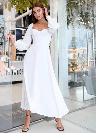 Топ🔝💥 свадебное белое платье, платье на роспись, весилку, загс, тканевое платье, белое вечернее платье, белое платье-мини8 фото