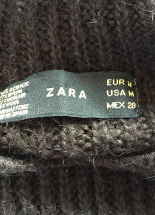 Zara пушистое мохеровое платье с капюшоном шоколадного цвета5 фото