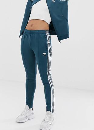 Синие спортивные штаны adidas originals с 3 полосками, брюки adidas originals1 фото