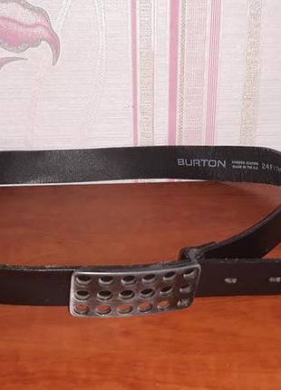 Черный мужской кожаный ремень burton