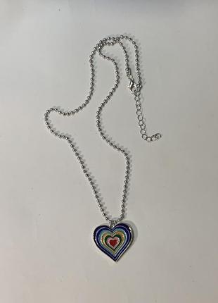 Ланцюг ланцюжок цепочка на шию чокер з серцем срібний чокер на шию