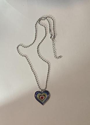 🔗ланцюг ланцюжок цепочка на шию чокер з серцем срібний чокер на шию4 фото