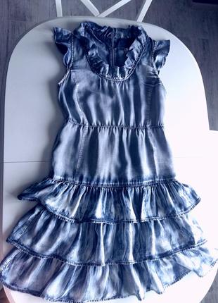 Супер джинсовий сарафан з воланами