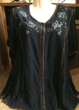 Стильна блуза вишиванка короткий рукав раз 2xl(54)
