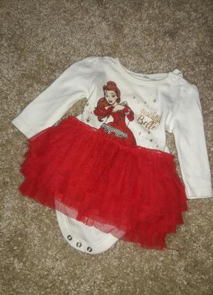 Бодик с юбкой на 1-3 месяцев
