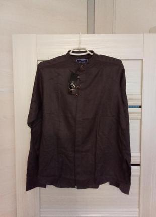 Брендовая новая мужская рубашка с воротом апаш и двумя положениями рукава р.s.3 фото
