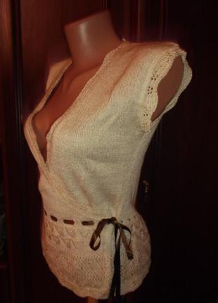 Блуза ажурна акрил,беж, розпродаж. р. xs-s - xanaka3 фото