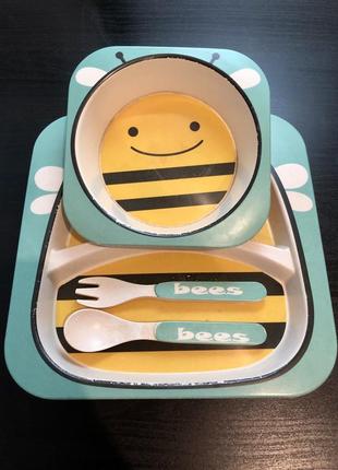 Набір дитячого посуду «бджілка»