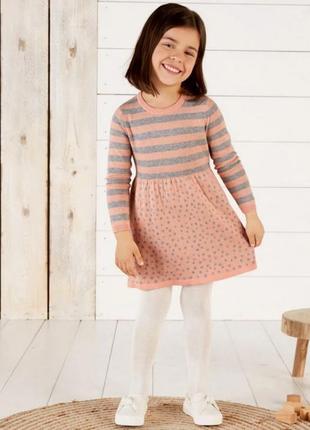 Теплое вязаное платье девочке lupilu
