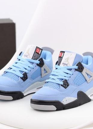 Женские кожаные кроссовки nike air jordan 4 retro high найк джорданы