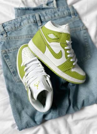 🔥nike air jordan 1 mid "green python"🔥 7
