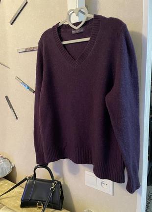 Фирменный фиолетовый шерстяной свитер5 фото