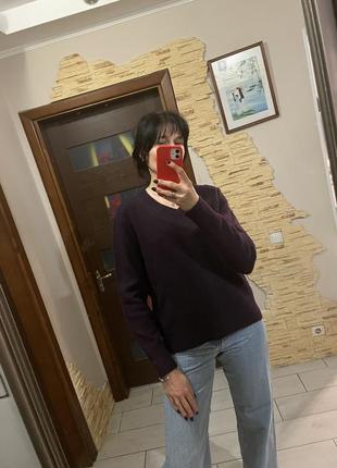 Фирменный фиолетовый шерстяной свитер8 фото