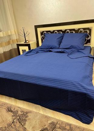 Набор постельного белья бязь голд узор - синяя полоска
