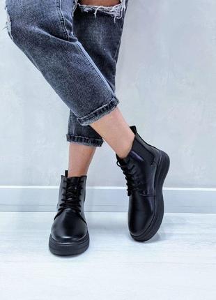 Стильні шкіряні черевики хайтопи dew в наявності та під відшив демі / зима 💙💛🏆