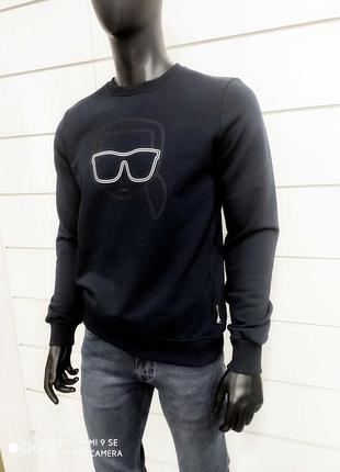 Красивий темно синій чоловічий світшот толстовка