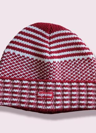 Supreme jacquard beanie шапка