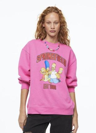 Свитшот h&amp;m на флисе с симпсонами
