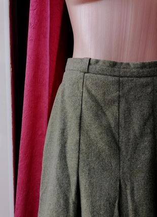 💚шерстяная винтажная юбка миди в стиле celine 💚юбка в складку в стиле том браун4 фото