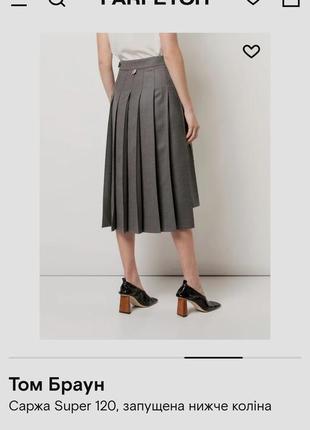 💚шерстяная винтажная юбка миди в стиле celine 💚юбка в складку в стиле том браун10 фото
