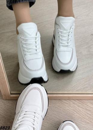 Кросівки (снікерси), білий, екошкіра3 фото
