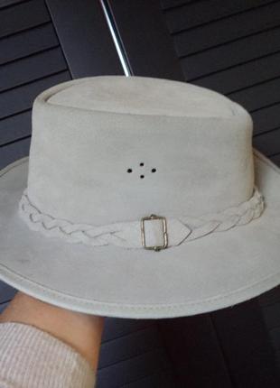 Шикарная шляпа австралия,кожа,люкс класс