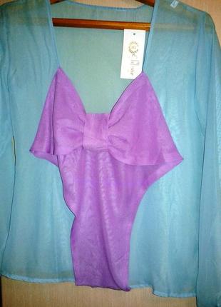 Шифоноввая блузка с бантом на спине