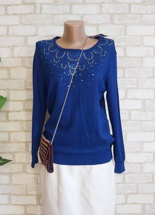 Нова з биркою віскозна ошатна кофта/джемпер кольору електрик із прикрасою, розмір м-л