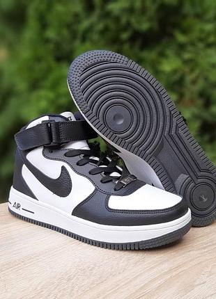 Кроссовки  n1ke air force 1 ' 82 высокие белые с чёрным