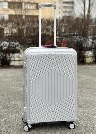 Дорожный чемодан полипропилен франция серый1 фото