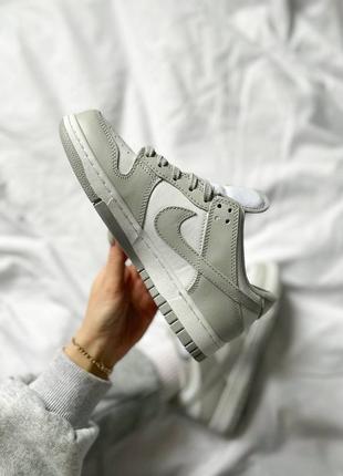 Кроссовки nike dunk 1 low white grey3 фото