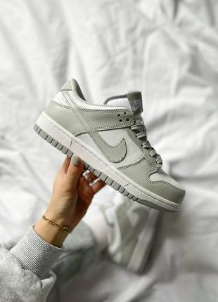 Кроссовки nike dunk 1 low white grey1 фото