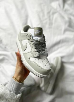 Кроссовки nike dunk 1 low white grey2 фото