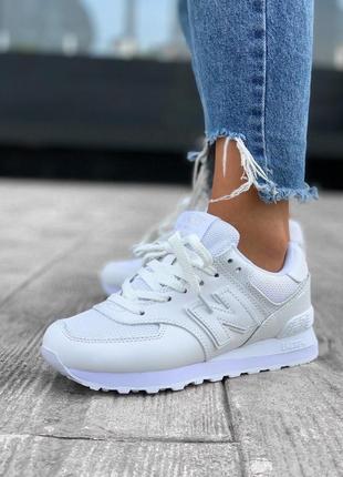 Женские кроссовки new balance 574 white1 фото