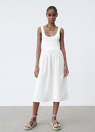 Біла сукня міді zara