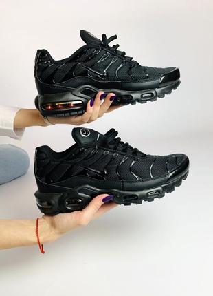 Мужские кроссовки nike air max plus tn all black#найк