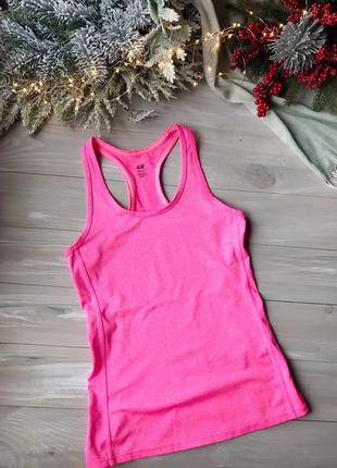 Яркая розовая спортивная маечка h&m