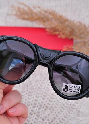 Фирменные солнцезащитные очки  havvs polarized hv68016 круглые с боковой шорой