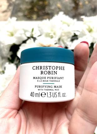 Очищувальна маска для волосся з термальною гряззю christophe robin purifying mask with thermal mud