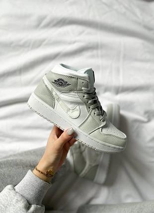 Кроссовки nike air jordan 1 mid grey camo