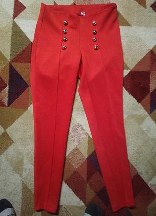 Лосины модные стильные красные нарядные