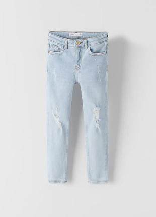 Zara 🔥 джинсы скинни с потертостями9 фото
