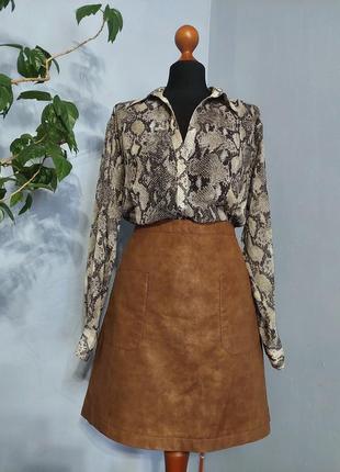 Стильная брендовая кожаная юбка s.oliver