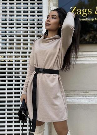 Женское тонкое ангоровое платье туника 4 цвета10 фото